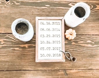 Framed Important Dates Sign