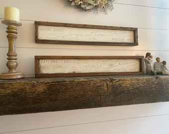 Distressed Framed Wooden Custom Calligraphy Family Sign