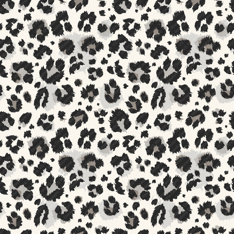 Black and Silver Leopard HTV Patterned Vinyl Iron on Vinyl Etsy