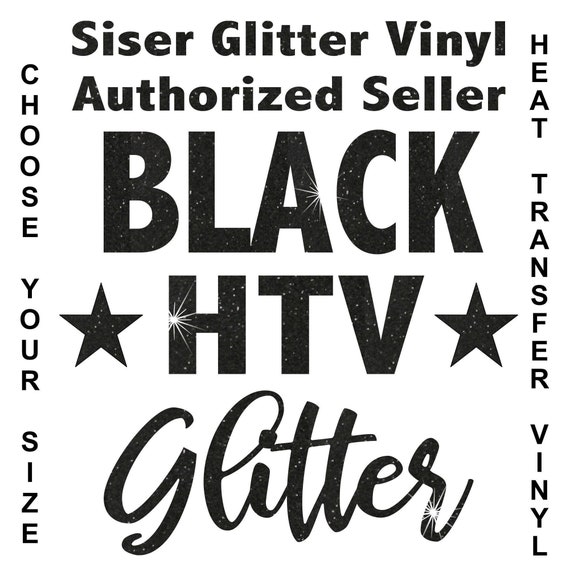 Black Siser Glitter Heat Transfer Vinyl 