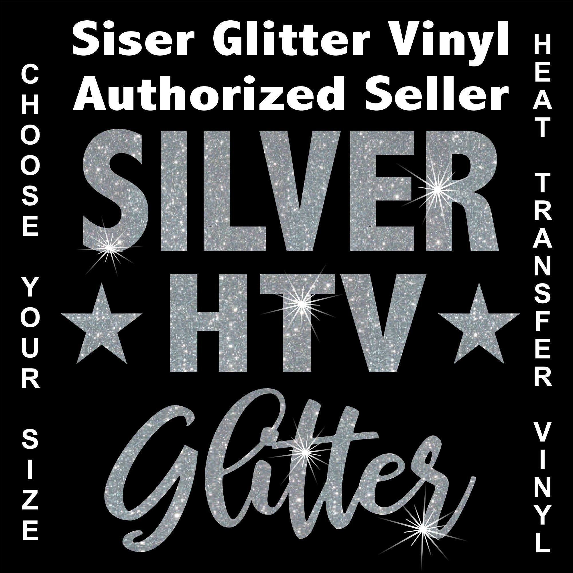 Silver glitter HTV –