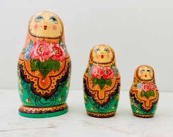 レトロNationalityDollsまとめて12カ国全12種　未開封　希少 Vintage 1992 Signed Matryoshka Dolls: Hand Painted Floral Nesting