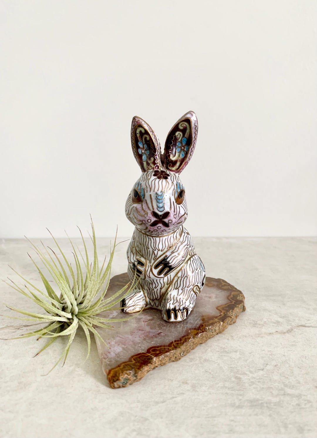 Vintage Cloisonné Bunny, Vintage Rabbit, Tabletop Decor - Etsy