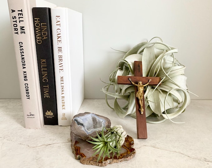 Vintage Rugged Wood Cross, Vintage Handmade Wall Decor, Religious