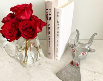 Aluminum Bull Head, Vintage Boot Jack, Animal Decor, Southwest Inspired Shoe Boot Remover