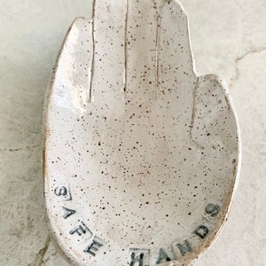 Ceramic Cupped Hand, Soap Dish, Hand Shaped Trinket Dish, Ring Holder, Knick Knack