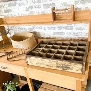 Vintage Wood Soda Bottle Crate: Farmhouse Country Store Decor