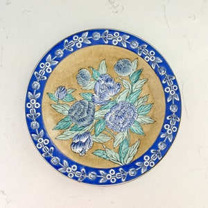 Vintage Hand Painted Asian Floral Plate: Spring Decor (10.5&quot;)