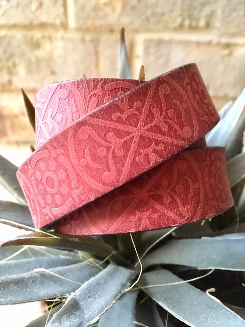 Handmade Gifts for Her Red Leather Wrap Cuff