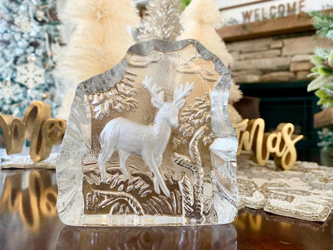 Paperweight Rustic Vintage Glass Deer Paperweight: Rustic Farmhouse Decor - Etsy