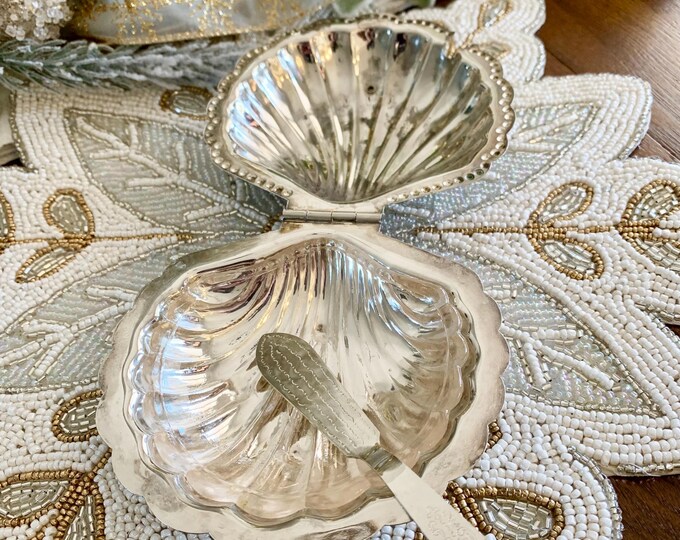 Leonnard Shell Vintage Leonard Shell Shaped Caviar Dish, Silver Mid Century Hong Kong ...