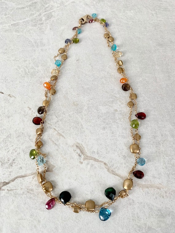 Birthstone Necklace, Gemstone Choker, Boho Statem… - image 1