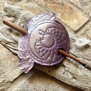 Moon Leather Hair Slide, Handmade Gifts for Her