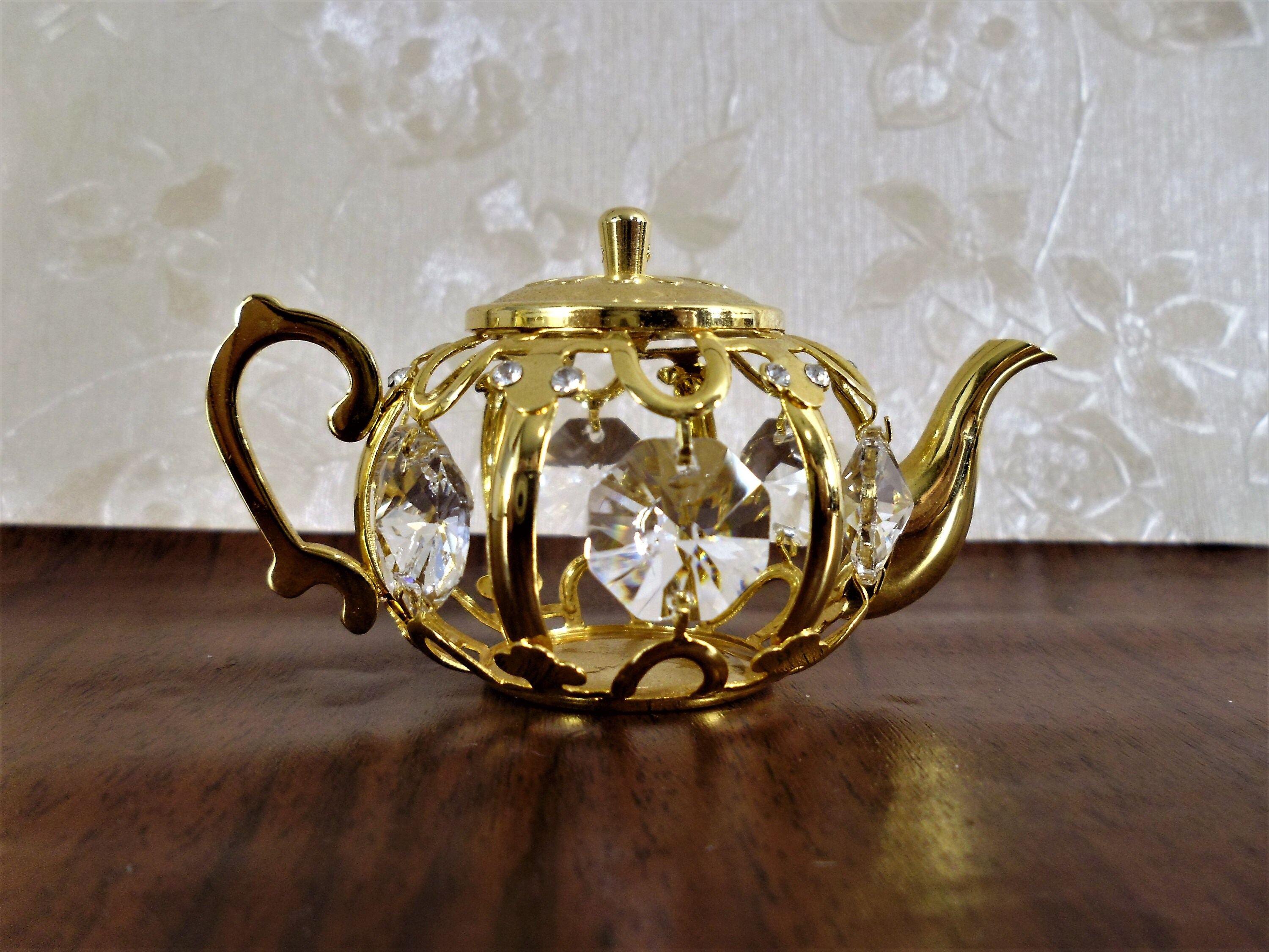 Swarovski Crystal Temptations Golden Teapot Swarovski 24k Gold Etsy