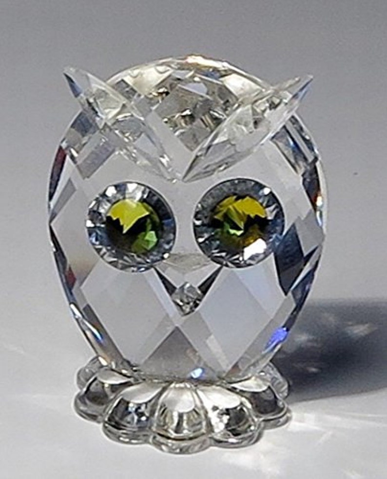 Swarovski Silver Crystal Small Owl Figurine Ornament Etsy