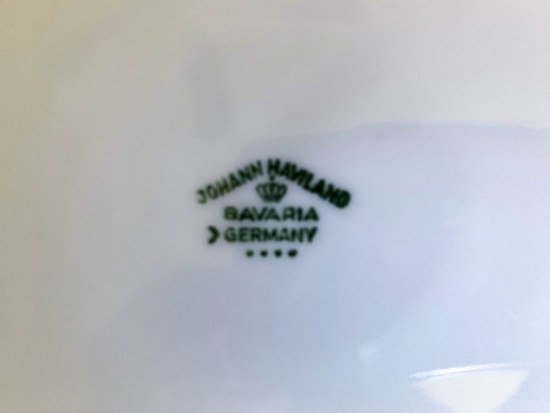 Vintage Johann Haviland Bavaria Germany Moss Rose pattern 5 Individual Fruit Bowls 12 available Fine Bavarian China gold trim