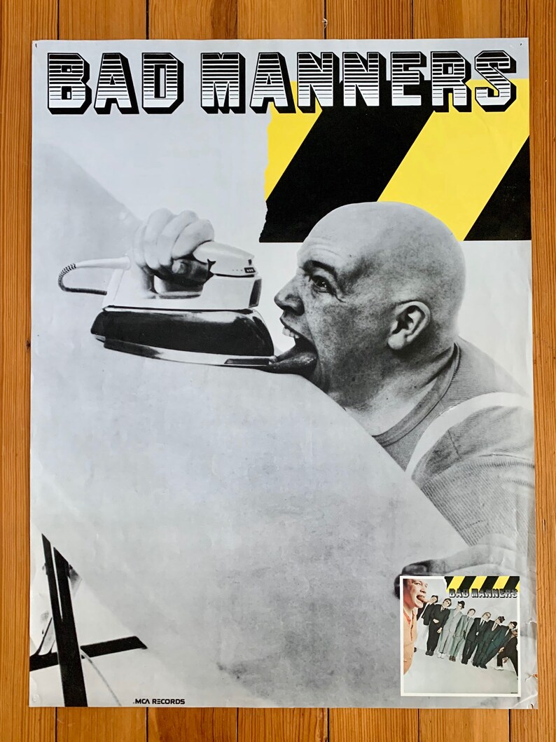 Authentic Vintage Rare 1981 BAD MANNERS MCA Records Advertising Poster 18\u201dx24\u201d