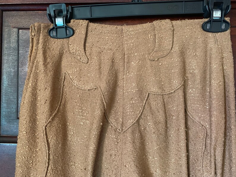 rodeo queen Tailored Western Wear tan light brown nubby linen Medium sz FREE Shipping! Vintage 40/'s 50/'s Ladies Western slacks cowgirl