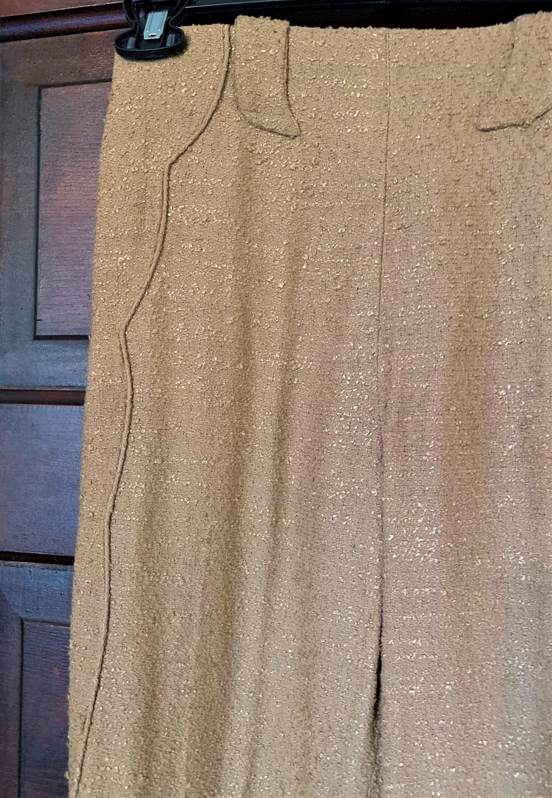 rodeo queen Tailored Western Wear tan light brown nubby linen Medium sz FREE Shipping! Vintage 40/'s 50/'s Ladies Western slacks cowgirl