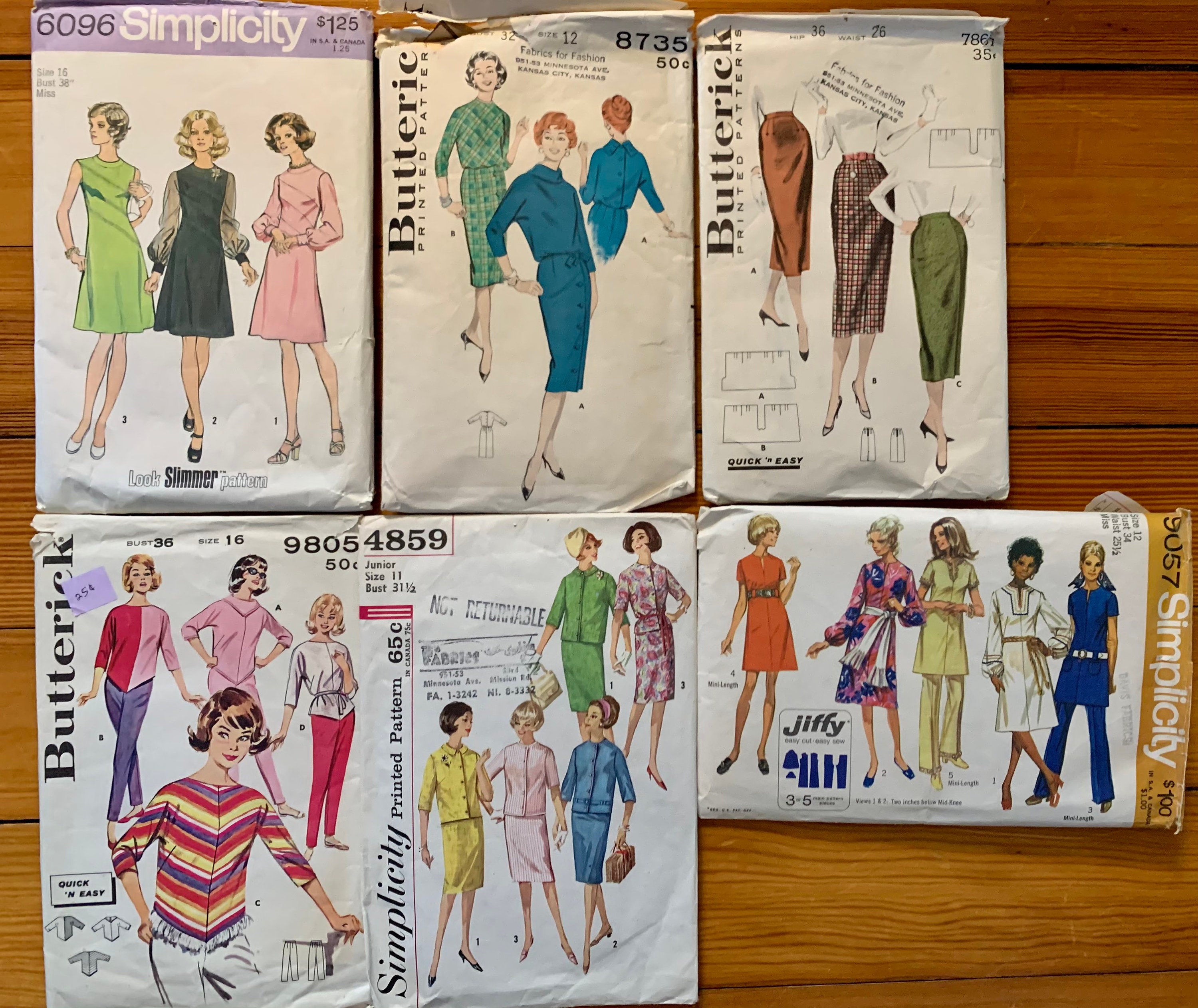 Vintage Sewing 50s 60s 70s Simplicity and Butterick | Etsy