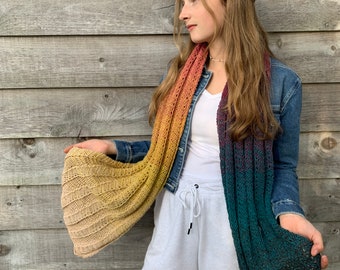 Crocheted ripple scarf