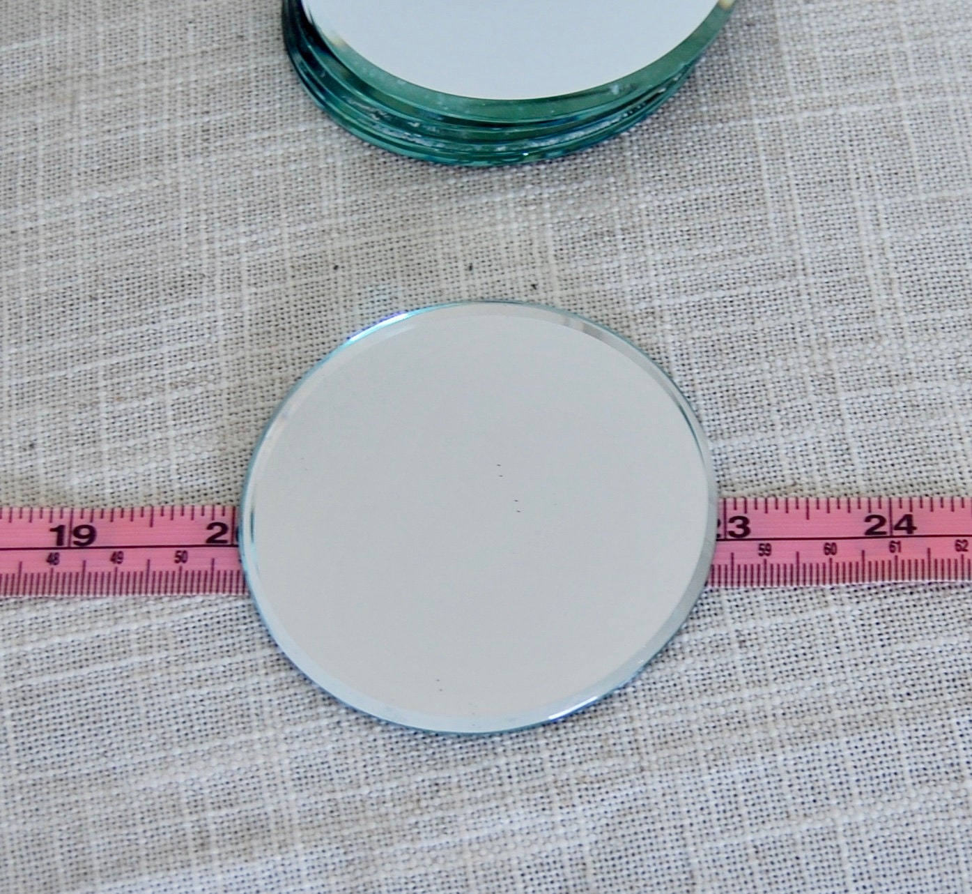 Beveled Mirrors Small Craft 3 Inch 76mm Round Lot of 6 Vintage USA Etsy