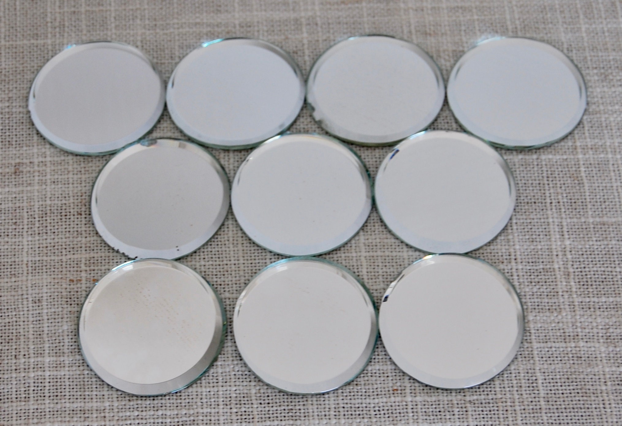 3 Inch Round Glass Craft and Hobby Mirrors, 50pcs/package, Small