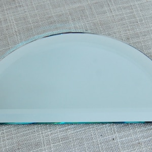 Beveled Mirror Craft 3.25" X 6.5" 83mm X 165mm Half Moon Semi Circle Vintage USA