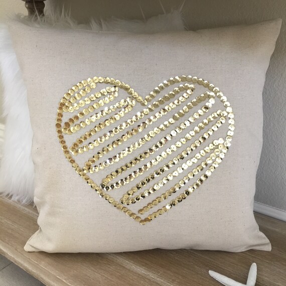 Valentine Pillow Heart Sequin Pillow Sequin heart pillow | Etsy