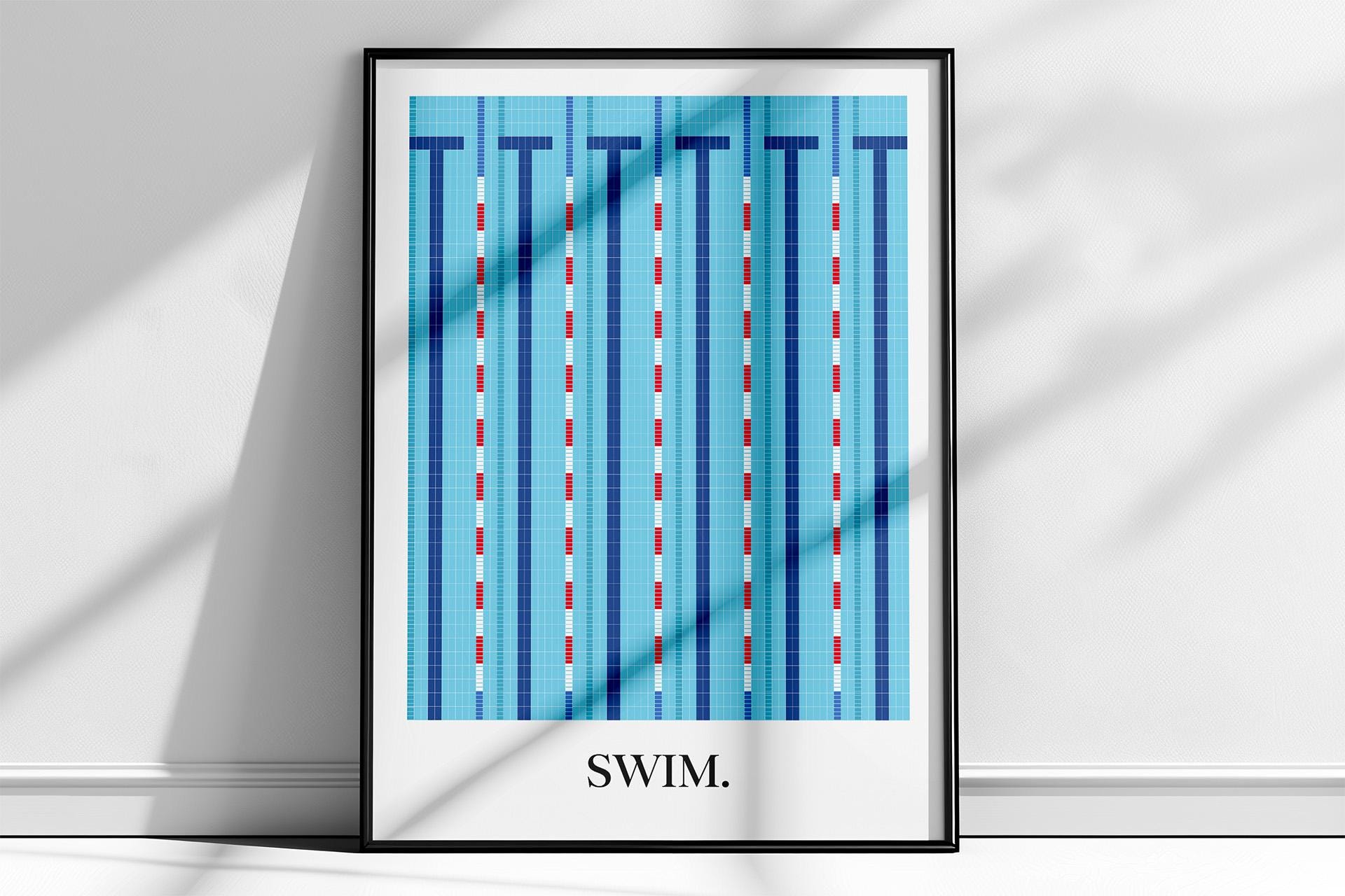 Minimalist Swimming Pool Art Print: Printable Swimmer Gift
