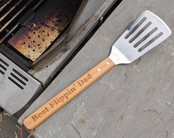 Best Flippin' Dad! Spatula | Grilling Barbecue Spatula Tool | Unique Fathers Day Gift Valentines Day Gift For Him Outdoor BBQ