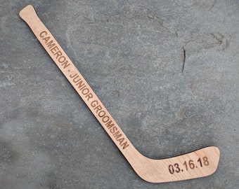 Custom Personalized Mini Hockey Stick | Laser Engraved Groomsman Junior Groomsman