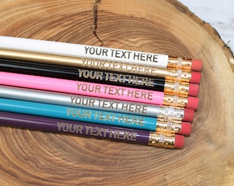 Custom Text Order | Cute Unique Pencil | Motivational Writing Tools Office Supplies Stocking Stuffer