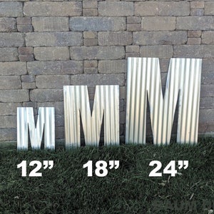 Metal Letter Cut Out 6-24" | Large Corrugated Metal Letters | Rustic Home Decor Sign
