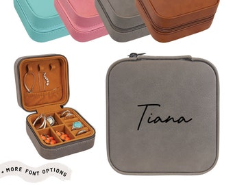 Personalized Jewelry Box Faux Leather Travel Jewelry Case | Unique Gifts For Her Mother's Day Wedding Bridal Party Gift