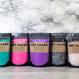 Get Naked Bath Bomb Bag or Bath Salts | Bath Dust Salt Crumbles Powder | Unique Funny Gift Mother's Day Gift