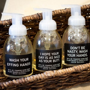 Foaming Hand Soap Funny Bathroom Decor | Nice Butt Don't Be Nasty Wash Your Hands |Unique Gift For Her Housewarming Gifts Ready To Ship