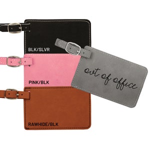 Out Of Office Luggage Tag Faux Leather | Custom Baggage Bag Tag Luggage Tags Traveling Gift Travel Accessories Stocking Stuffer