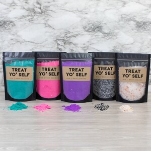 Treat Yo Self Bath Bomb Bag Bath Salts | Bath Dust Salt Crumbles Powder | Unique Funny Ready To Ship Gift Mother's Day Gift