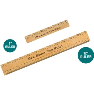You rule! Personalized Rulers 6&quot; or 12&quot; Bamboo Ruler | Unique Teachers Gift School End Of Year Gift