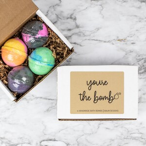 You're The Bomb Bath Bomb 4pc Set Handmade Bath Gift Set Unique Funny Mother's Day Gift image 3