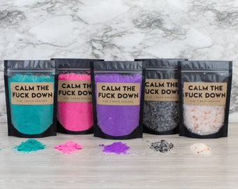 Calm The Fuck Down Bath Bomb Bag Bath Salts | Bath Crumbles Dust Salts Powder | Unique Funny Gift Mother's Day Gift