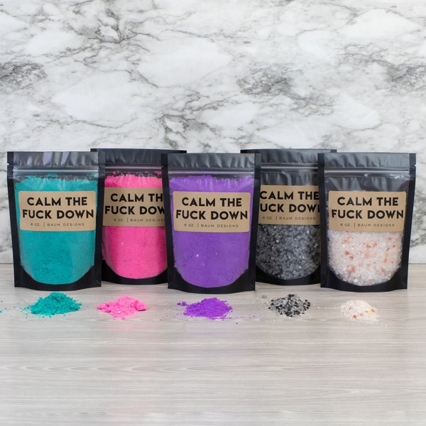 Calm The Fuck Down Bath Bomb Bag Bath Salts | Bath Crumbles Dust Salts Powder | Unique Funny Gift Mother's Day Gift