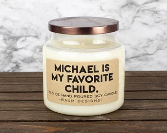 Personalized Favorite Child Soy Candle | 16.5 oz. Large Hand Poured All Natural Candles | Unique Funny Christmas Gift