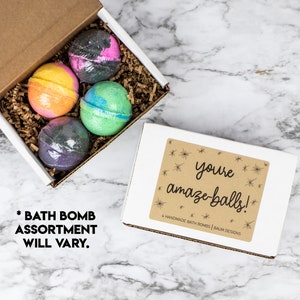You&#39;re Amaze-Balls Bath Bomb 4pc Set | Handmade Bath Gift Set | Unique Funny Mother&#39;s Day Gift