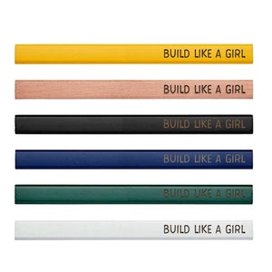 Build Like A Girl | Carpenters Construction Plumbers Tradesman Welder Pencils | Unique Gift Stocking Stuffer For Him Stocking Stuffer