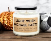 Personalized Light When Name Farts Soy Candle Funny 16.5 oz. Large Hand Poured All Natural Small Batch Candles Unique Funny Gift