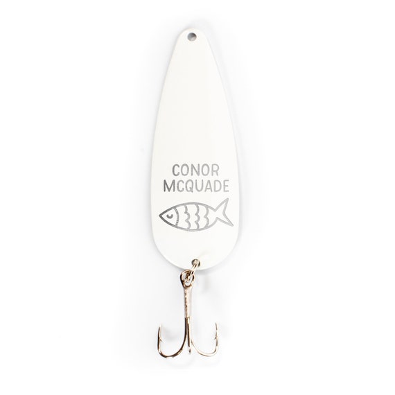 Buy Personalized Name Fishing Lure White Spoon Unique Fishing Gift Custom  Laser Engraved Childrens Gift Online in India 