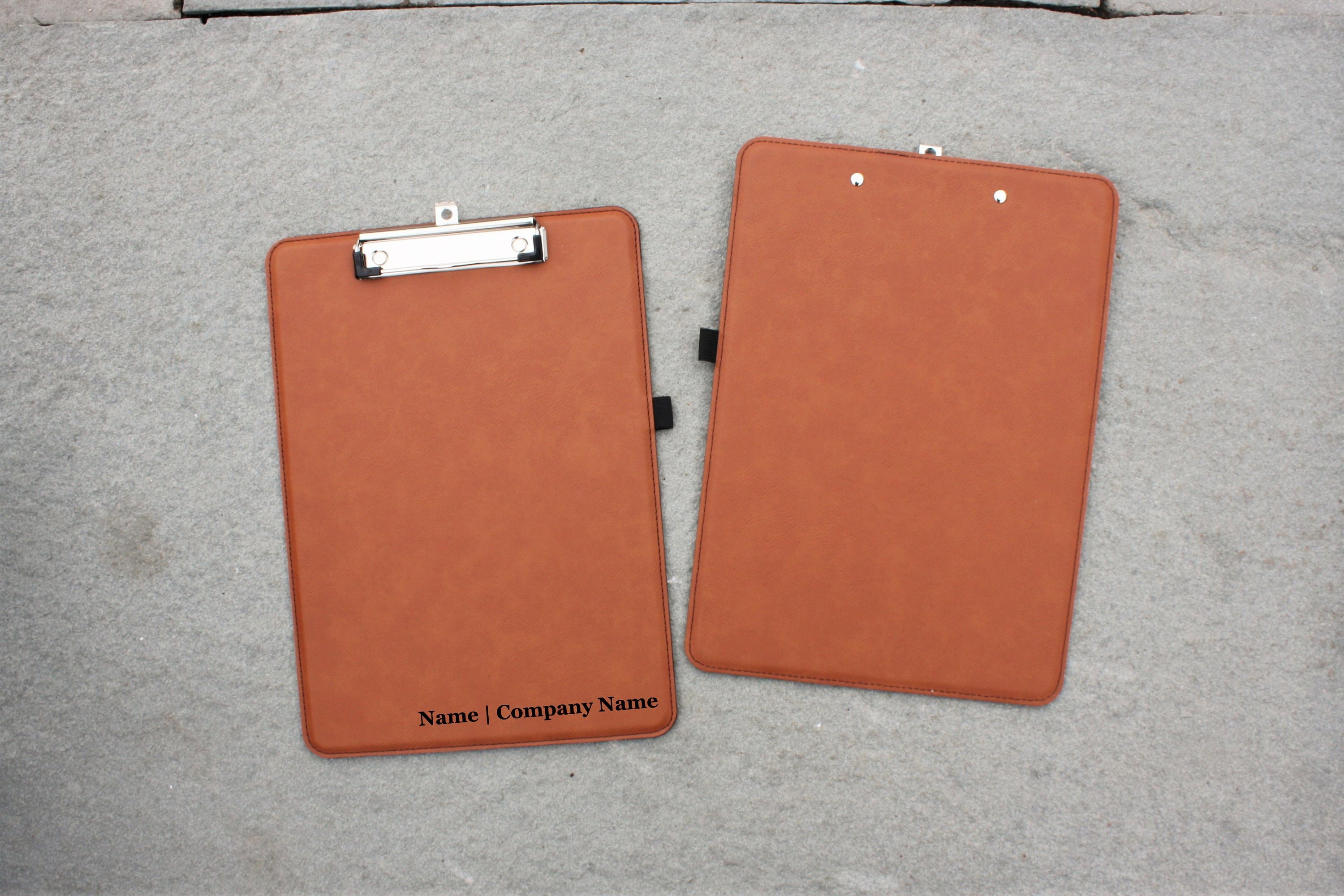 Personalized Leather Portfolio, Zippered Padfolio With Clipboard