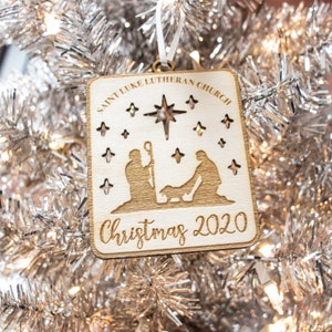 Church Wholesale Personalized Custom Wood Ornaments | Unique Christmas Gift Charity Fundraiser Congregation Bible Study Service Favor